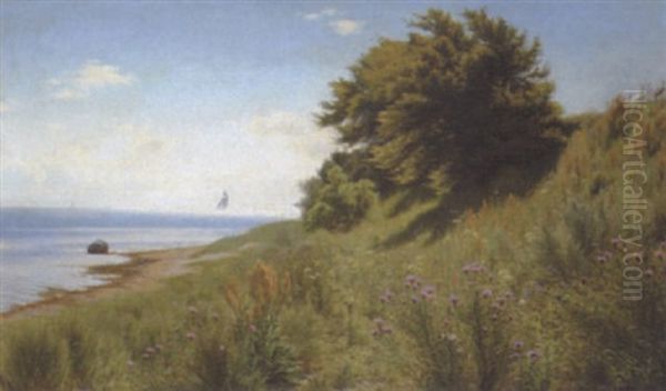 Kalkovnsskoven Ved Holckenhavn, Nyborgfjord Oil Painting by Ludvig Kabell