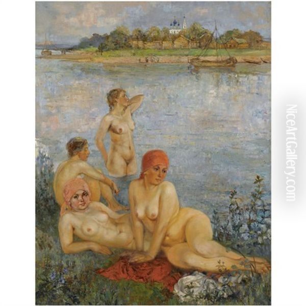 The Bathers Oil Painting by Ekaterina Kachura-Falileeva