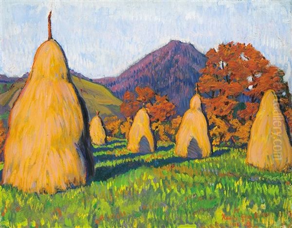 September In Baia Mare (stacks On An Autumn Afternoon) by Geza Kadar