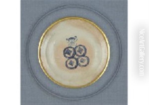 Decorative Plate Oil Painting by Kishida Kado