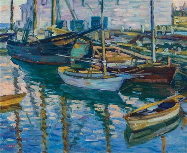 Gloucester Harbor Oil Painting by Charles Salis Kaelin