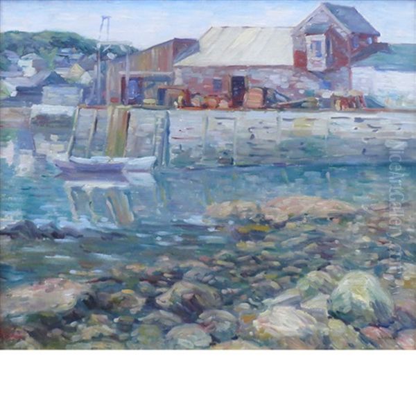 Dock In Rockport, Massachusetts Oil Painting by Charles Salis Kaelin