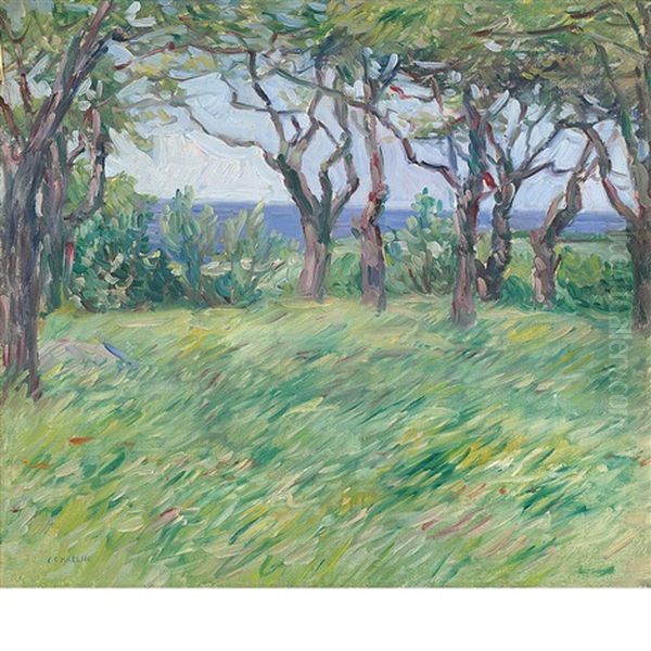 Landscape With Trees Oil Painting by Charles Salis Kaelin