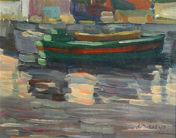 Harbor Scene Oil Painting by Charles Salis Kaelin