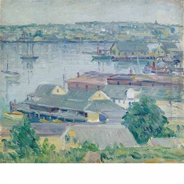 Rockport Harbor, Ma Oil Painting by Charles Salis Kaelin