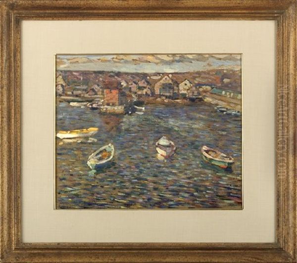 Harbor Boats Oil Painting by Charles Salis Kaelin