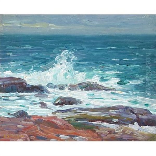 Rockport Seashore Oil Painting by Charles Salis Kaelin