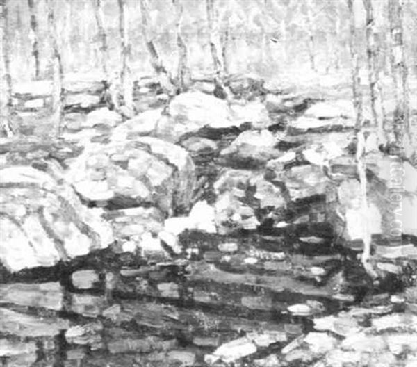 Stream Through Rocky Woods Oil Painting by Charles Salis Kaelin