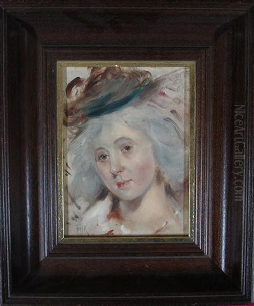 Portrait Of A Fair Lady Oil Painting by Frederik Hendrik Kaemmerer