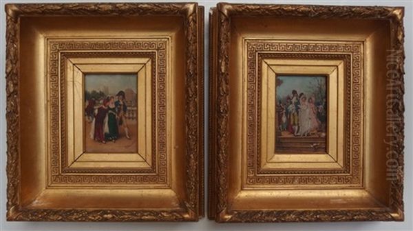 Les Merveilleux, Mariage Sous Le Directoire (2 Works) Oil Painting by Frederik Hendrik Kaemmerer