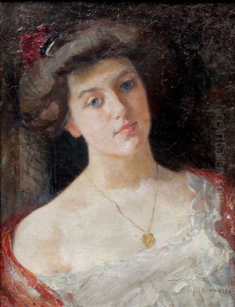 Portrait Of A Lady Oil Painting by Frederik Hendrik Kaemmerer