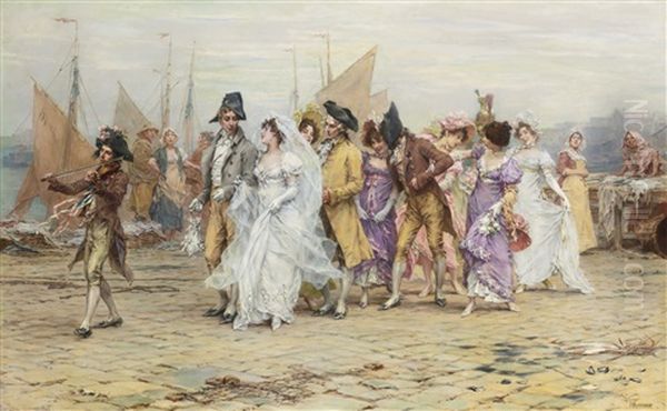 The Wedding Procession Oil Painting by Frederik Hendrik Kaemmerer