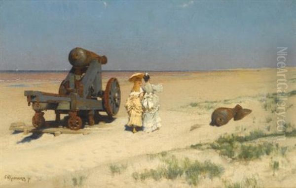 A Beach Stroll Oil Painting by Frederik Hendrik Kaemmerer