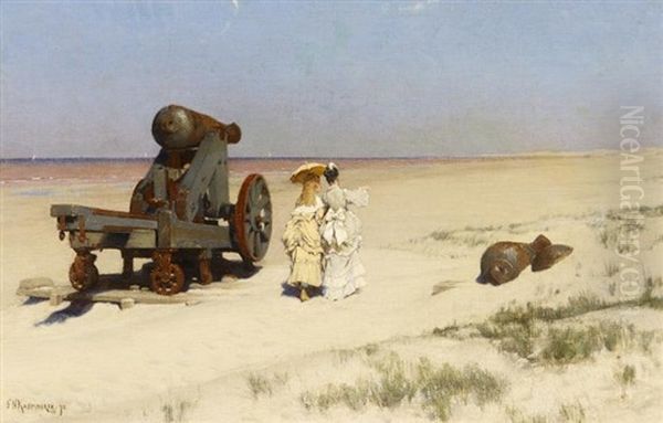 Am Strand Oil Painting by Frederik Hendrik Kaemmerer