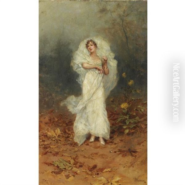 Promenade In The Woods Oil Painting by Frederik Hendrik Kaemmerer