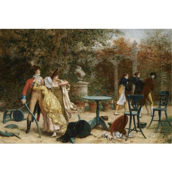 La Disputa (the Dispute) Oil Painting by Frederik Hendrik Kaemmerer