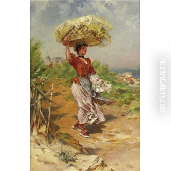 Walking Back On Washday Oil Painting by Frederik Hendrik Kaemmerer