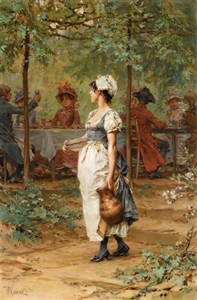 A Glance Exchanged Oil Painting by Frederik Hendrik Kaemmerer