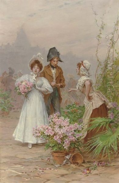 The Flower Seller Oil Painting by Frederik Hendrik Kaemmerer