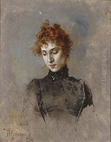 Portrait Of A Lady Oil Painting by Frederik Hendrik Kaemmerer