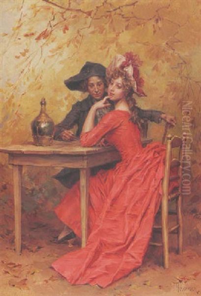 The Flirtation Oil Painting by Frederik Hendrik Kaemmerer