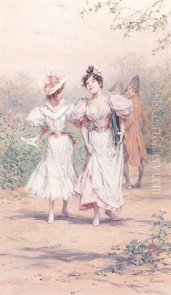 School Belles Oil Painting by Frederik Hendrik Kaemmerer