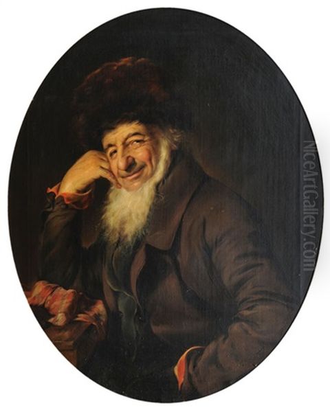 Portrait Of A Jew Oil Painting by Henriette Kaergling-Pacher