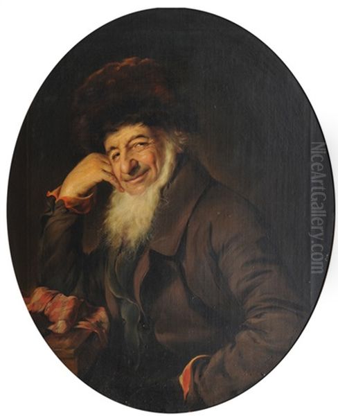 Portrait Of A Jew Oil Painting by Henriette Kaergling-Pacher