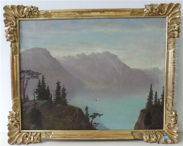 Frohnalp U. Rosstockkette Im Kt. Uri Vierwaldstattersee Oil Painting by Kaspar Kaesli