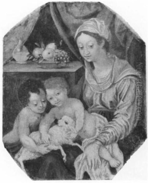 Madonna Mit Kind Und Dem Johannesknaben Oil Painting by Johann Mathias Kager