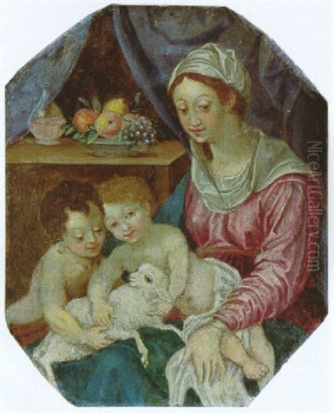 Madonna Mit Kind Und Johannesknaben Und Dem Lamm Gottes Oil Painting by Johann Mathias Kager