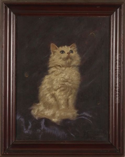 Portrait Of A Cat Watching An Insect Oil Painting by Carl Kahler