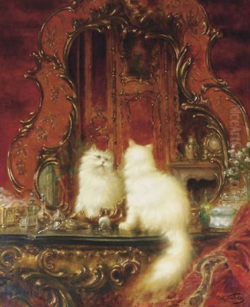 Who's The Fairest Of Us All Oil Painting by Carl Kahler