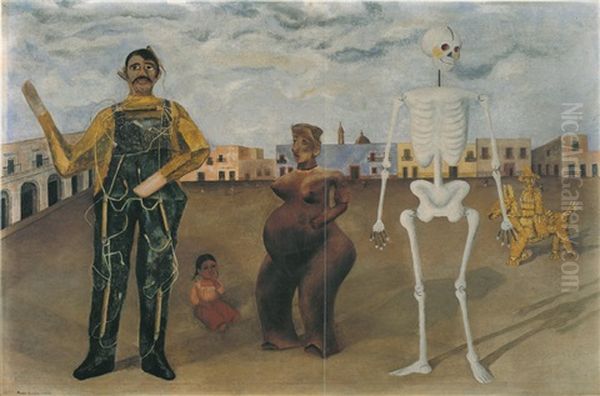 Los Cuatro Habitantes De Mexico Oil Painting by Frida Kahlo