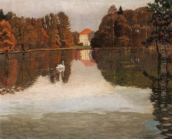 Nymphenburg Oil Painting by Max Kahrer