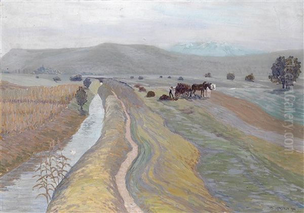 Auf Dem Feld Oil Painting by Max Kahrer