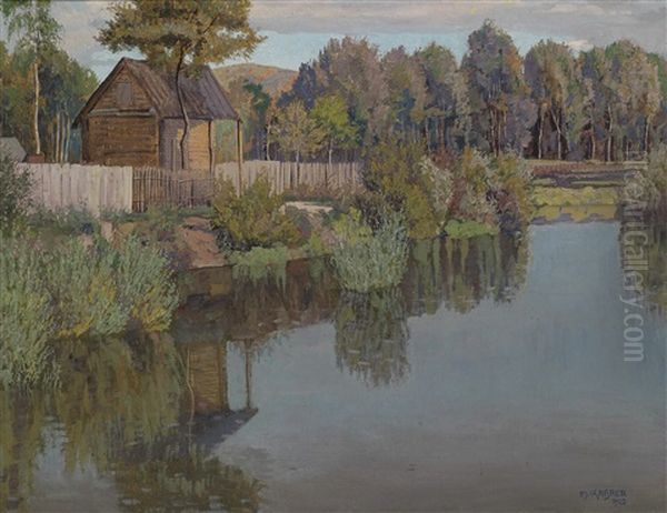 Schrebergarten In Der Au Oil Painting by Max Kahrer