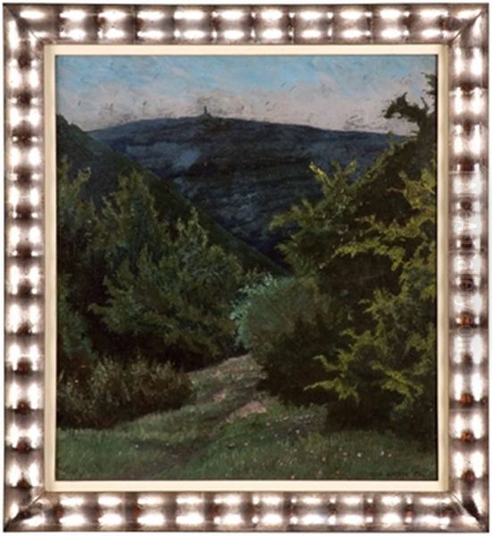 Der Hermannskogel Vom Weidlinger Tal Aus Oil Painting by Max Kahrer