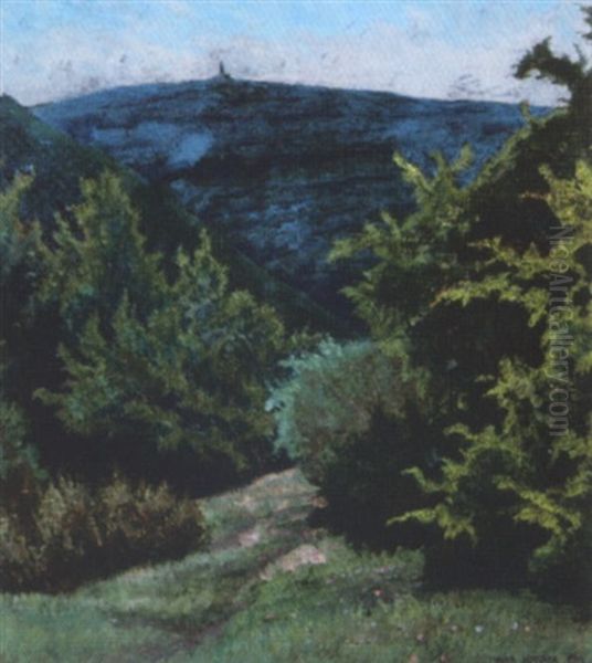 Der Hermannskogel Von Weidlingertal Aus Oil Painting by Max Kahrer