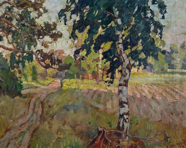 Sommerlandschaft Mit Baumen Und Einer Lichtung Oil Painting by Anatoly Dmitrievich Kaigorodov