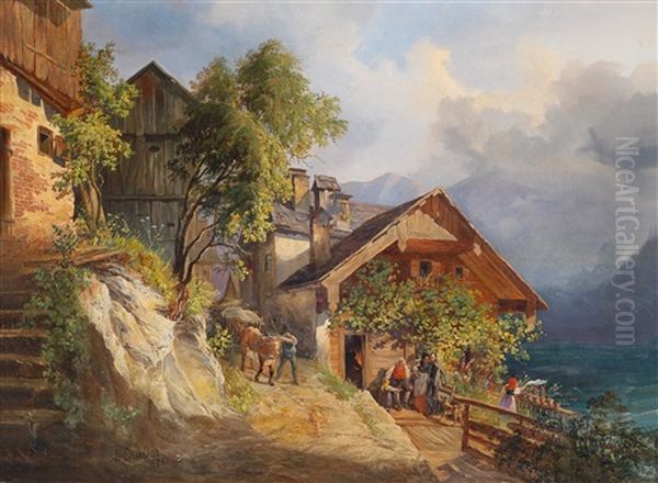 Partie Aus Dem Salzkammergut(?) Oil Painting by Alexander Kaiser