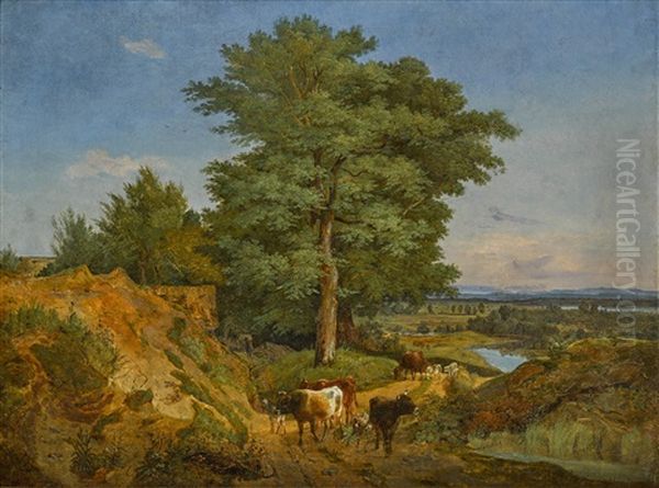 Blick Auf Die Osterseen Oil Painting by Ernst Kaiser