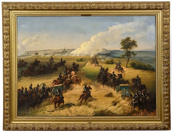 Badisches Regiment In Einer Schlacht Oil Painting by Friedrich Kaiser