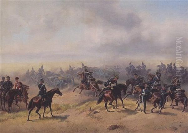 Preusische Kavallerie Bei Koniggratz Oil Painting by Friedrich Kaiser