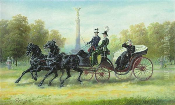 Seine Majestat Kaiser Wilhelm I. Auf Der Spazierfahrt Oil Painting by Friedrich Kaiser