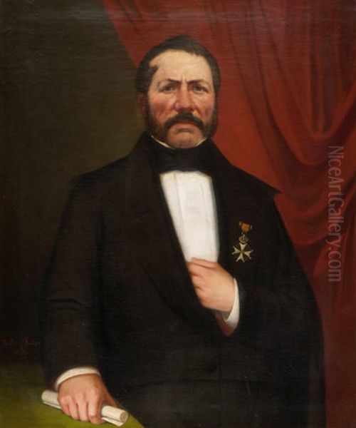 Bildnis Louis Wyrsch, Ritter Landaman Oil Painting by Karl Georg Kaiser