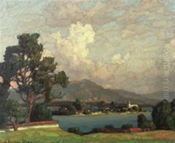 Fraueninsel Im Chiemsee Oil Painting by Richard Kaiser