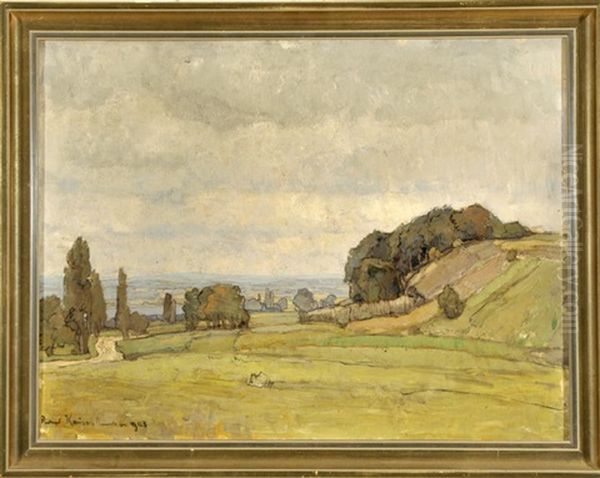 Weite Landschaft Mit Blick Auf Einen See Und Regen Verhangenen Wolken Oil Painting by Richard Kaiser