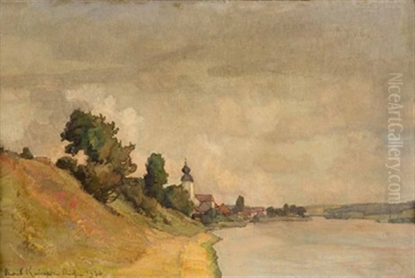 Bei Windorf An Der Donau Oil Painting by Richard Kaiser