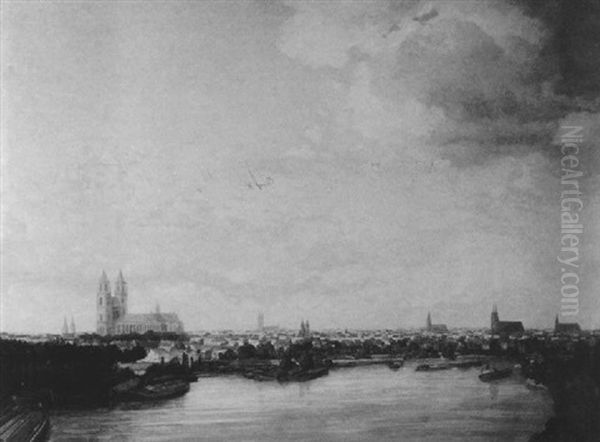 Blick Uber Die Elbe Auf Magdeburg by Richard Kaiser